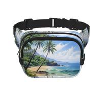 Hawaiian Beach with Palm Trees Fanny Packs for Women Men, Fashion Waist Packs for Workout Running Traveling Hiking