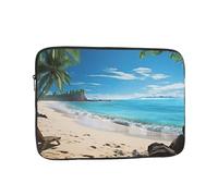 Hawaiian Beach with Palm Trees Laptop Sleeve for Women Men, 13 Inch Waterproof Laptop Bag Lightweight Notebook Computer Cover Bag