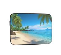 Hawaiian Beach with Palm Trees Laptop Sleeve for Women Men, 17 Inch Waterproof Laptop Bag Lightweight Notebook Computer Cover Bag