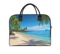 Hawaiian Beach With Palm Trees Laptop Tote Bag Casual Travel Handbag Multi Pocket Shoulder Bags for Work Travel