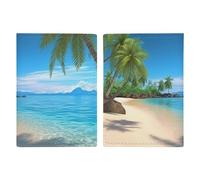 Hawaiian Beach with Palm Trees Passport Holder with Card And Ticket Slot, PU Leather Passport Case Easy Access, Travel Essentials Document Organizer Waterproof Travel Wallet for Men Women