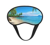Hawaiian Beach with Palm Trees Sleep Mask for Women Men Eye Mask for Sleeping Light Blocking Sleeping Mask with Elastic Strap Blindfold for Flight Nap Soft Breathable Travel Eye Cover for Side Sleeper