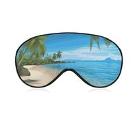 Hawaiian Beach with Palm Trees Sleeping Mask, Light Blocking Eye Mask, Comfortable and Soft, Eye Cover with Elastic Band, Suitable for Men and Women, Suitable for Travel/Sleeping