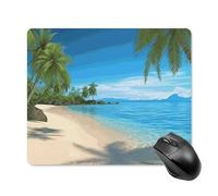 Hawaiian Beach with Palm Trees Square Mouse Pad Portable Computer Mousepad with Non-Slip Rubber Base 18 * 22cm Ultra-Thin Gaming Mouse Mat for Computer Laptop Office Desk Accessories