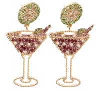 Hawaiian Boho Fruit Drink Earrings for Women, Alloy Dangle Earrings, Summer Juice Eardrop, Multi-Color, for Parties and