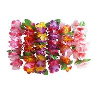 Hawaiian Bracelet 6 Sets Tropical Floral Headband Halloween | Polyester Cloth, Lightweight Wear, Colourfast Printed Pattern, Wrist and Photo Booth Props for Costume Dress-up