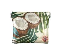 Hawaiian Brown Coconut Fashion PU Leather Small Coin Purse Waterproof Mini Makeup Bag for Men Women Travel de Tela para Mujer