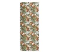 Hawaiian Brown Coconut folding yoga mat travel for outdoor printed, non slip, nonslip yoga towel with carrying bag tapete para ejercicio 71x26 inches