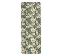 Hawaiian Brown Coconut hot yoga mat non slip for home printed, non slip, hot yoga towel mat with bag tapete para ejercicio 71x26 inches