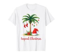 Hawaiian Christmas Palm Tree Tropical Beach Aloha Vacation T-Shirt