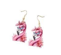 Hawaiian Cocktail Drink Earrings Bohemia Colorful Cute Flamingo Pineapple Wineglass Drop Dangle Earrings for Women Summer Beach Party Vacation Earrings Holiday Jewelry Gift, Acrylic Metal, Agate