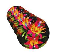 Hawaiian Colorful Flower Car Air Fresheners Cards 4 Pcs Hanging Fragrance Scented Cards Long-Lasting Car Aromatherapy Tablets for Wardrobe Bathroom Car Interior Mirror Pendant Gifts