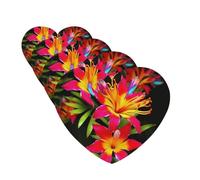 Hawaiian Colorful Flower Car Air Fresheners Cards 4 Pcs Hanging Fragrance Scented Cards Long-Lasting Car Aromatherapy Tablets for Wardrobe Bathroom Car Interior Mirror Pendant Gifts