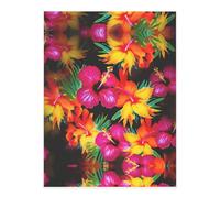 Hawaiian Colorful Flower Crystal Sticker, 3D Stereoscopic Effect, Pattern Does Not Fall Off When Exposed to Water