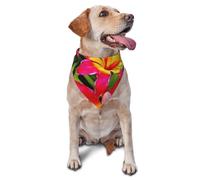 Hawaiian Colorful Flower Dog Bandana Pet Scarf Accessories for Small Medium Dogs Cats Photo Prop, Triangle Pet Bandanas Adjustable Puppy Bib Washable Dog Kerchief Puppy Neckerchief
