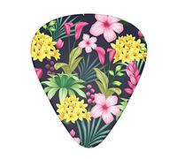 Hawaiian Colorful Flower Guitar Plectrums Classical Triangle Bass Acoustic And Electric Guitar Plectrums For Guitarists 12 Pieces