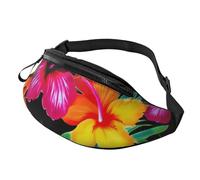 Hawaiian Colorful Flower Printed Personalized Waist Bag, Lightweight and Versatile Crossbody Bag for Everyday and Outdoor Adventures