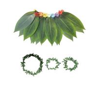 Hawaiian Costume - Hawaiian Outfit,Realistic Leaf Design Breathable Tropical Accessories for School Event Resort Wear Wedding Pool Night