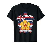 Hawaiian Flag Sea Turtle Pidgin Hawaii Hibiscus Flower T-Shirt