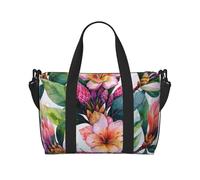 Hawaiian Flower Art Print Print Travel Duffel Bag, Lightweight Water-Resistant Weekender Spacious Gym & Travel Bag for Men, Women & Teens