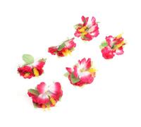 Hawaiian Flower Barrette Hair Clip Plastic Cloth Pink 6pcs for Women | Sweet Young Design, Flower Shape, Comfortable to Use, Luau Party and Wedding, Season