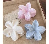Hawaiian Flower Claw Clips - 3-Pack Tropical Jaw Clips for Women, Strong Hold for Thick or Fine Styles - Choose Your Favorite Colors (Design 1, One Size)
