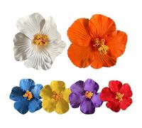 Hawaiian Flower Hair Clips, 6PCS Lifelike Plumeria Hair Clip, Multicolor Cloth Flower Clip for Women Summer Holiday Beach Party Accessories, Clips
