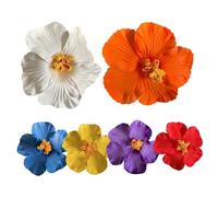 Hawaiian Flower Hair Clips, 6PCS Lifelike Plumeria Hair Clip, Multicolor Cloth Flower Clip for Women Summer Holiday Beach Party Accessories