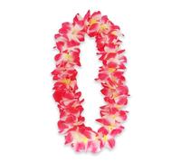 Hawaiian Flower Leis - Jumbo Silk Luau Garlands | Tropical Aloha Party Decorations, Thickened & Oversized for Hawaiian Themed Events, Birthdays, Beach & Summer Parties (Hot Pink)