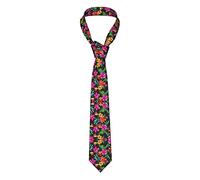 Hawaiian Flower Men'S Stripe Ties Pattern Business Formal Designer Neckties For Weddings, Groom,Gifts., Hawaiian Flower, One Size