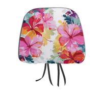 Hawaiian Flower Print 2 PCS Car Headrest Cover Universal Headrest Covers Soft Breathable Car Head Rest Covers Set Elastic Head Rest Protector Auto Seat Cover Vehicle Accessories for Cars, Truck, Suv,