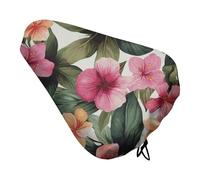 Hawaiian Flower Print Bike Seat Rain Cover Waterproof Dustproof Bikes Saddle Cushion Soft Bicycle Seat Pad Covers with Drawstring for Men Women