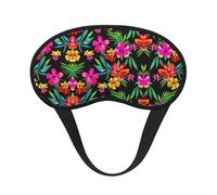 Hawaiian Flower Print Blackout Sleep Mask - Side Sleeper Eye Cover, Soft Comfort, Perfect for Travel, Meditation