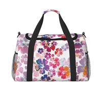 Hawaiian flower print Hand Travel Bag - Large Reusable Shopping Tote Bag, Perfect for Outdoor Activities, Sports, Camping & Groceries, Black, One Size