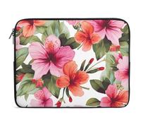 Hawaiian Flower Print Laptop Sleeve 17inch Laptop Protective Case for Women Men Shockproof Computer Cover Portable Notebook Briefcases Computer Carrying Bag Lap Top Protector Compatible with Notebooks