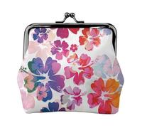 Hawaiian Flower Print Print Compact Coin Purse Exquisite Kiss Lock Wallet Cute Mini Pouch Coins Cards Wallet