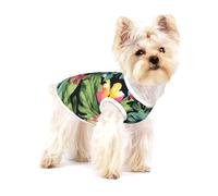 Hawaiian Flower Print Print Lightweight Tank Top for Dogs Dog Shirts for Small Dogs Stretchy T Shirts Sleeveless Vest