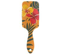 Hawaiian Flower Tropical Style gentle hairbrush for fineed scalp massage for fine hair with Ergonomic handle cepillo para cabello de mujer