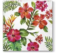Hawaiian Flowers Paper Luncheon Napkins 2 X 20pcs 13"x13" Tropical Floral Pattern