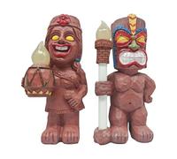 Hawaiian Garden Statue, Solar Powered Outdoor Decor, Tiki Torch Light Figure, 14cmx5.52 Inches Charming Night Accent Ornament Perfect for Balcony Driveway Yard Ambiance Enhancement