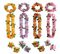 Hawaiian Garland, Hawaiian Fancy Dress Women, Hawaiian Flower Necklace, Lei for Tropical Party Decorations, 16PCS Hawaiian Garlands for Adults, Beach Vacation and Themed Events