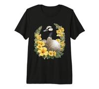 Hawaiian Goose with Yellow Hibiscus Premium T-Shirt