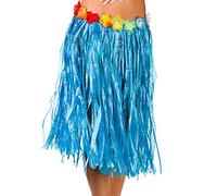 Hawaiian Grass Hula Style Skirt 60cm Long Blue Fancy Dress Luau Beach Party