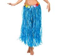Hawaiian Grass Hula Style Skirt 80cm Long Blue One Size Fancy Dress Beach Party