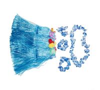 Hawaiian Grass Skirt Set with Flower Lei, Hula Dance