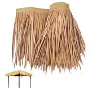 Hawaiian Grass Table Skirt 9.84ft x 19.7in, Style 2 Artificial Thatch Roof, Foldable Luau Table Skirt for Tropical Birthday, Beach Party, Tiki Bar