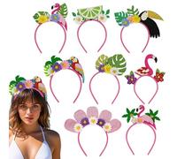 Hawaiian Headband for Girls | 8 Pieces Tropical Summer Hair Bands, Tropical Headband for Summer - for Party Pool Birthday Decoration and Photo Booth