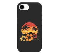 Hawaiian Hibiscus Sunset Palm Tree Printed Phone Case Slim Cute Cellphone Protective Cover Unisex Compatible with 16/16 Plus/16 Pro/16 Pro Max/16 E