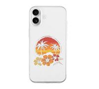 Hawaiian Hibiscus Sunset Palm Tree Printed Phone Case Slim Cute Cellphone Protective Cover Unisex Compatible with 16/16 Plus/16 Pro/16 Pro Max/16 E