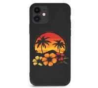 Hawaiian Hibiscus Sunset Palm Tree Printed Phone Case Slim Cute Cellphone Protective Cover Unisex Compatible with iPhone 11/11 Pro/11 Pro Max